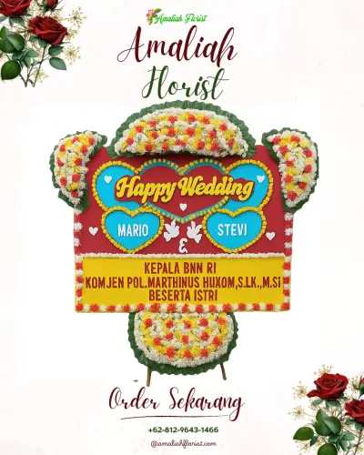 Karangan Papan Bunga Pernikahan di Cipada